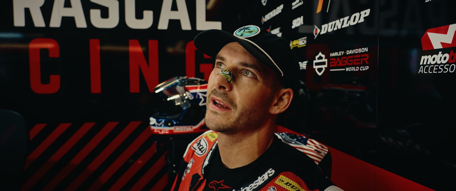 James in the pit box before a session